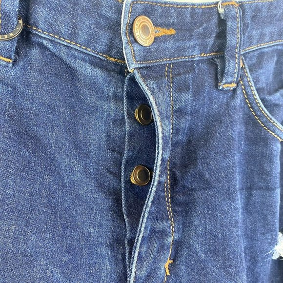 Neuw Ray Tapered Denim Blue Jeans Distressed Destroyed Raw Hem Size 33 x 29 - Picture 5 of 8